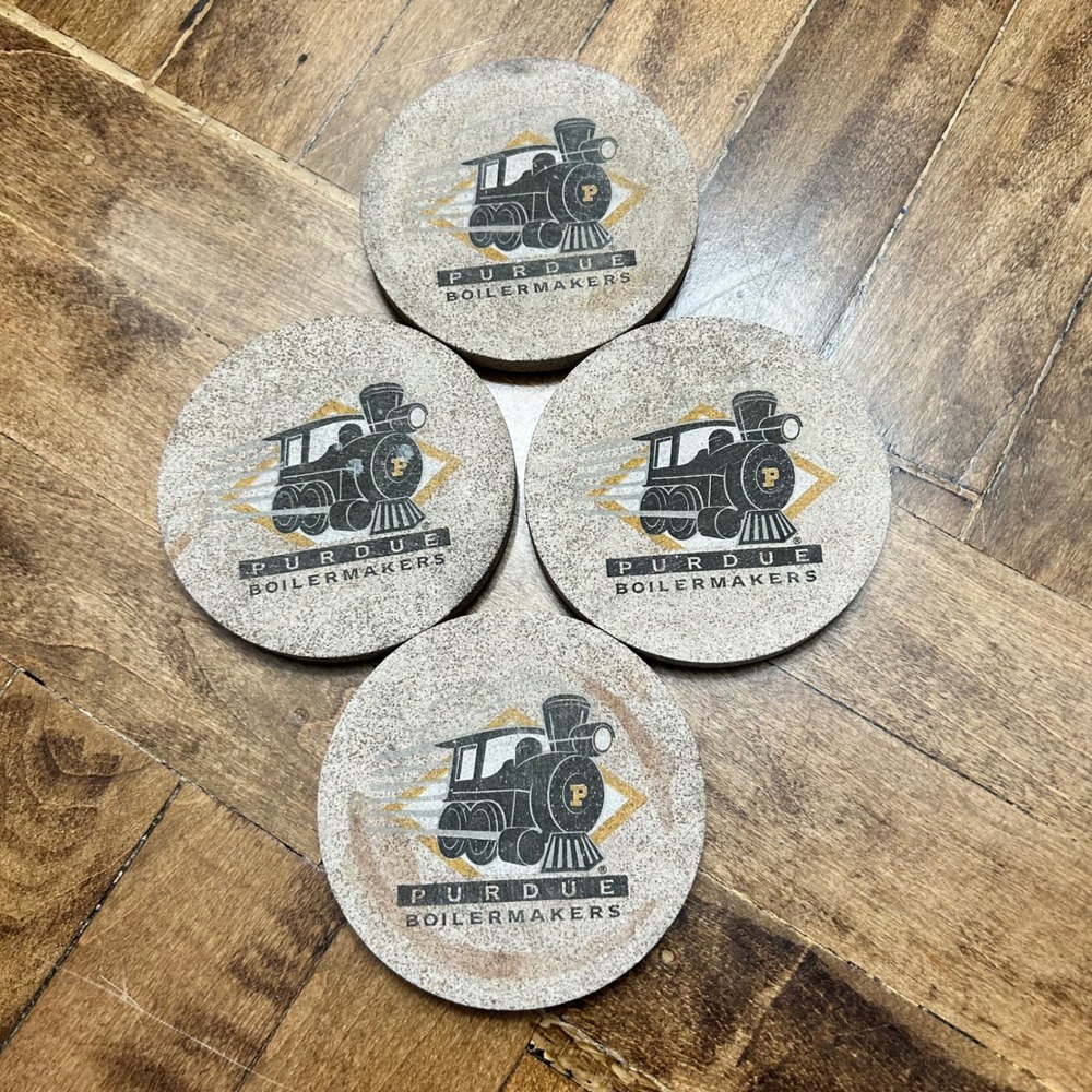 Purdue‎ Boilermakers Train Coasters Set of 4 Collegiate Drink Coasters